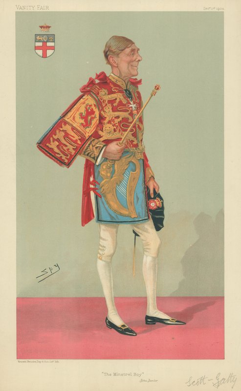 Sir Alfred Scott-Gatty, Der Minnesänger, 1. Dezember 1904, Vanity Fair Karikatur von Leslie Matthew Ward