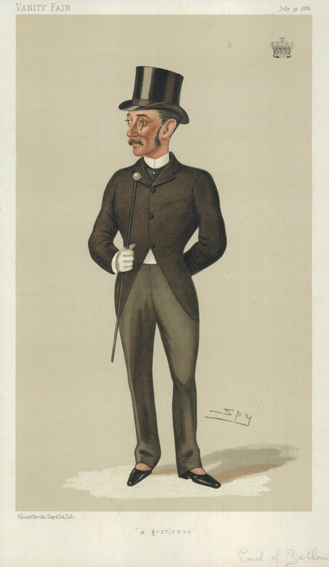Der Earl of Zetland, ein Gentleman, 31. Juli 1886, Vanity Fair Karikatur von Leslie Matthew Ward
