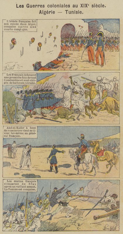 Die Kolonialkriege im 19. Jahrhundert, Algerien, Tunesien (Farblithografie) von Louis Charles (after) Bombled