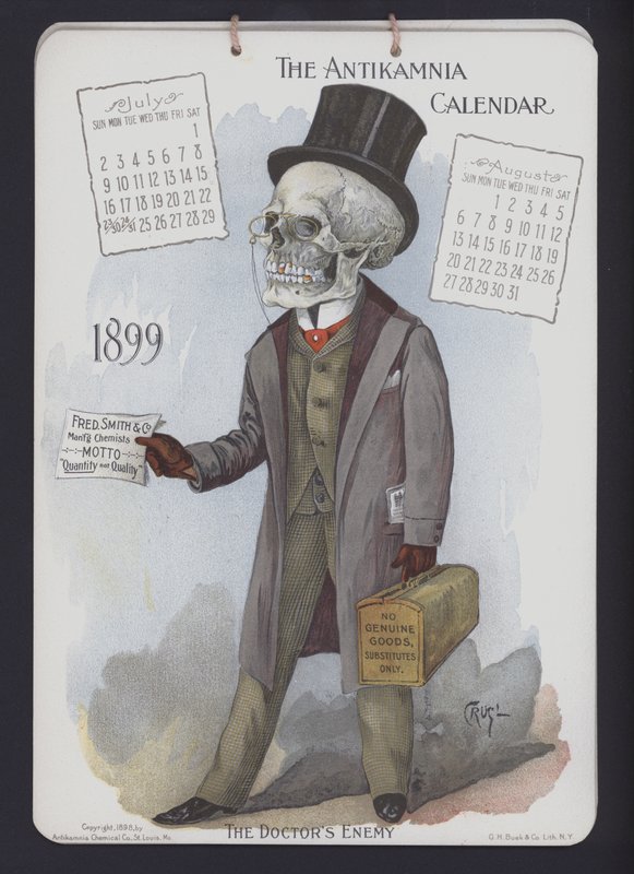 Illustration für den Antikamnia-Kalender, 1899 von Louis Crucius or Crusuius