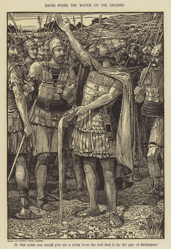 David gießt das Wasser auf den Boden von Louis John Rhead