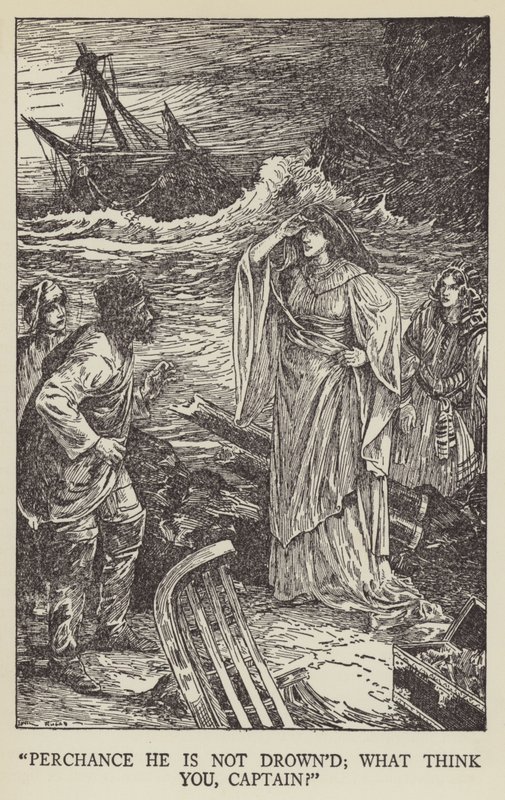 Vielleicht ist er nicht ertrunken; was denken Sie, Kapitän? von Louis John Rhead