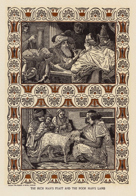 Das Fest des reichen Mannes und das Lamm des armen Mannes von Louis John Rhead