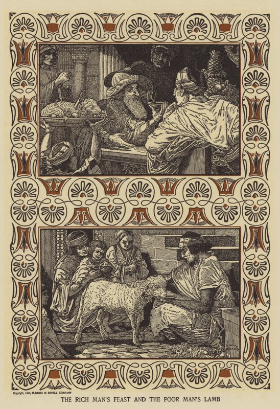 Das Fest des reichen Mannes und das Lamm des armen Mannes von Louis John Rhead