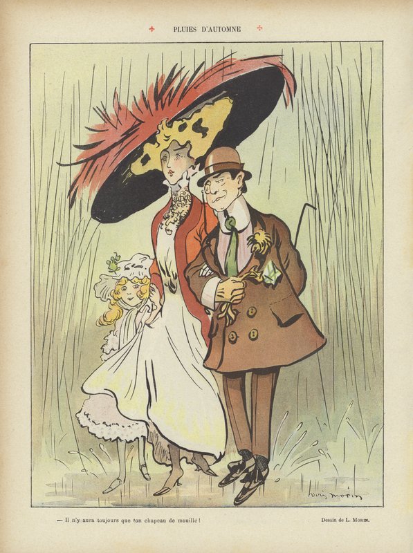 Herbstregen. Illustration für Le Rire von Louis Morin