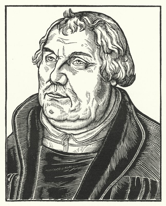 Porträt des deutschen protestantischen Reformators Martin Luther im späteren Leben von Lucas the Elder (after) Cranach