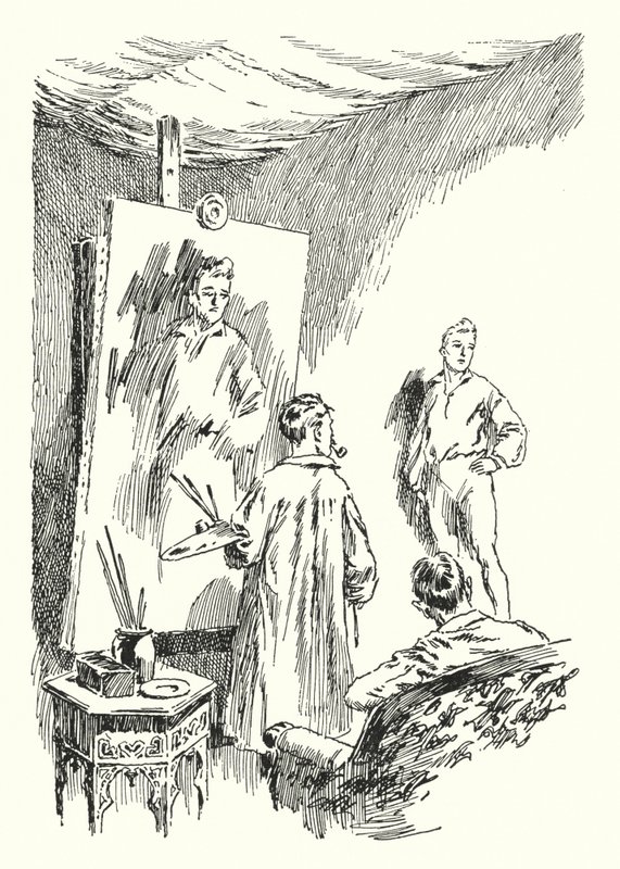 Illustration für Das Bildnis des Dorian Gray von Oscar Wilde (Lithografie) von Lui Trugo