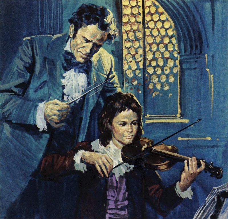 Eugène Delacroix war ein schwächliches Kind, das früh Talent für die Violine zeigte von Luis Arcas Brauner