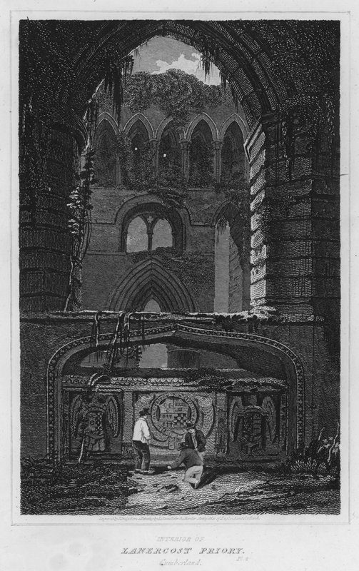 Innenraum der Lanercost Priory, Cumberland (Gravur) von Luke (after) Clennell