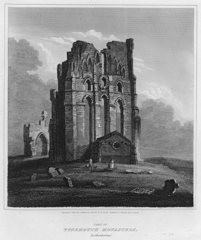 Teil des Klosters von Tynemouth, Northumberland von Luke (after) Clennell