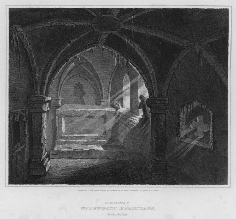 Das Innere der Einsiedelei von Warkworth, Northumberland von Luke (after) Clennell