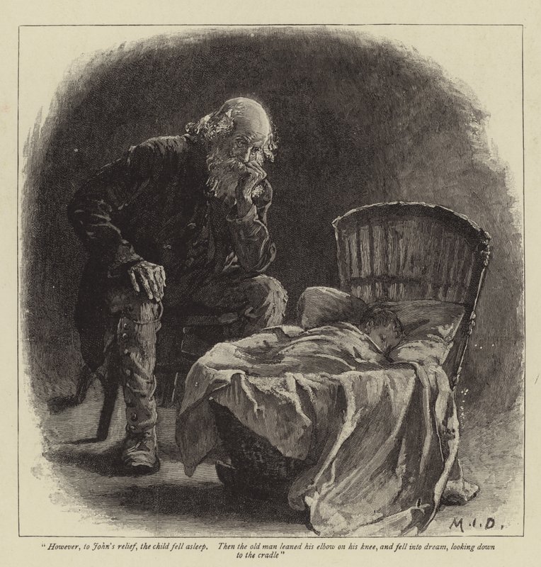 Illustration für John und Joan, Eine seltsame Geschichte, von S Baring-Gould von Margaret Isabel Dicksee