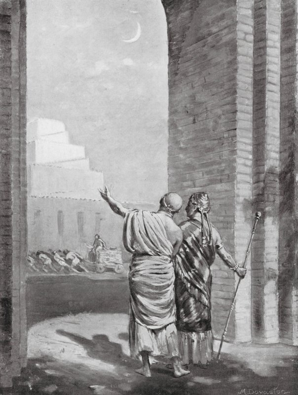Ur-Engur inspiziert den Tempel des Mondgottes im Bau von Margaret (after) Dovaston