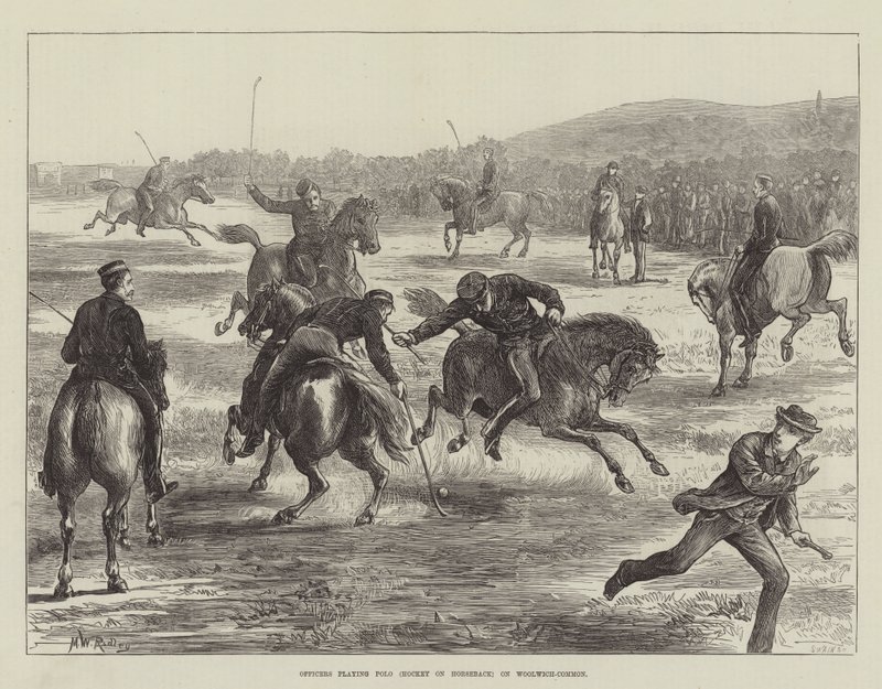 Offiziere spielen Polo auf Woolwich-Common von Matthew White Ridley