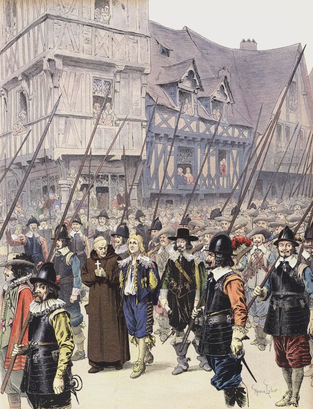 Chalais, der gegen Richelieu konspiriert hat, wird in Nantes zur Hinrichtung geführt von Maurice Leloir