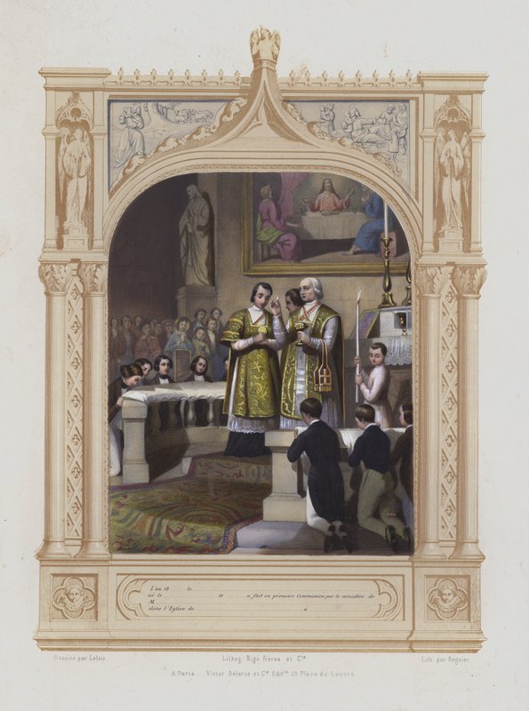 Erstkommunion (Aquatinta) von Maurice Leloir