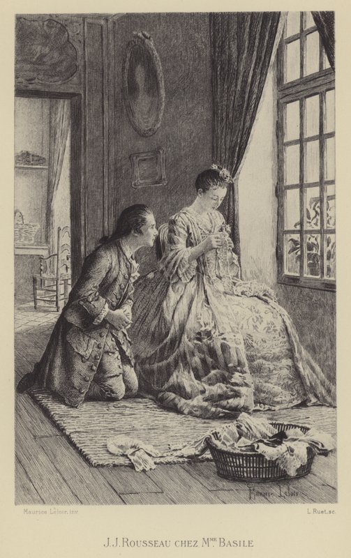 Jean-Jacques Rousseau im Haus von Madame Basile von Maurice Leloir