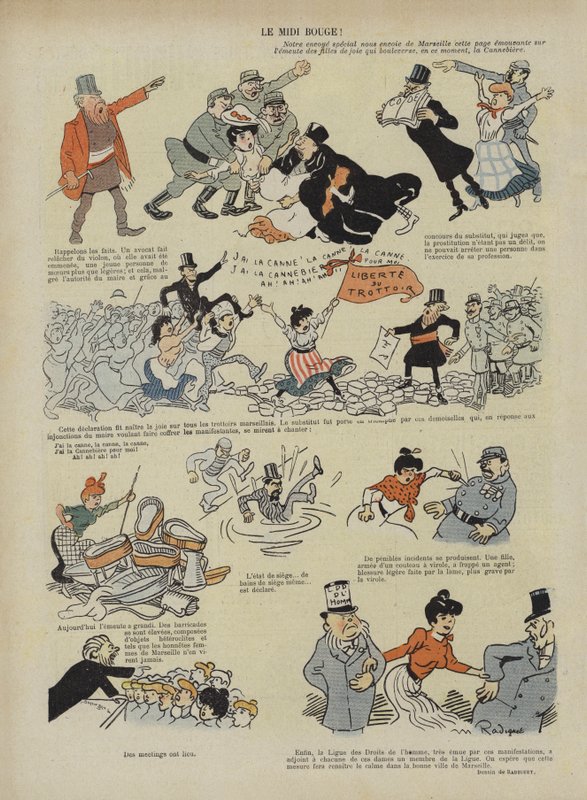 Der rote Midi. Illustration für Le Rire von Maurice Radiguet