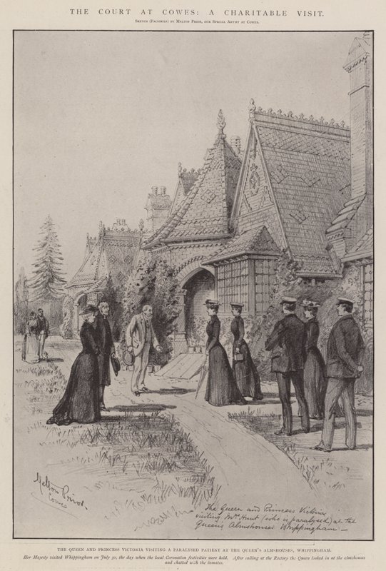 Der Hof in Cowes, ein wohltätiger Besuch von Melton Prior