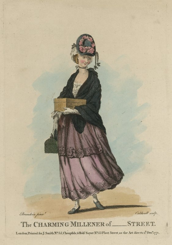 Die charmante Modistin von - Straße von Michel Vincent Brandoin or Brandouin