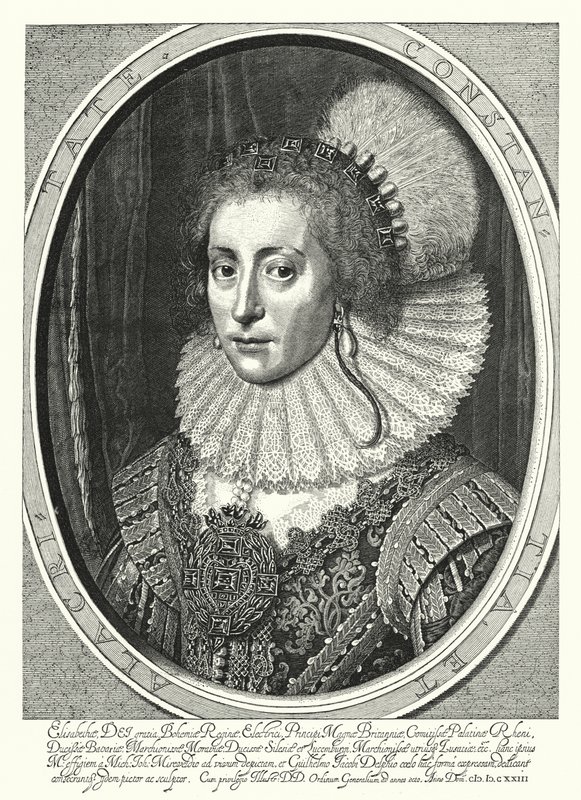 Elisabeth Stuart, Königin von Böhmen (Gravur) von Michiel Jansz. van (after) Miereveld