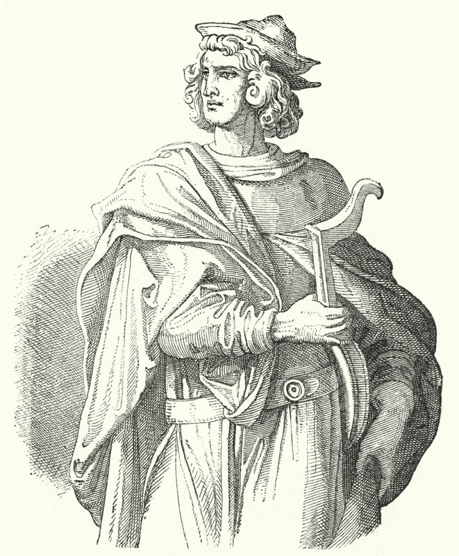 Walther von der Vogelweide, mittelhochdeutscher Lyriker von Moritz Ludwig von Schwind