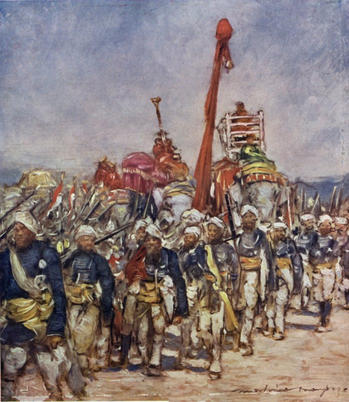Eine typische Gruppe in der Dienerprozession von Mortimer Ludington Menpes