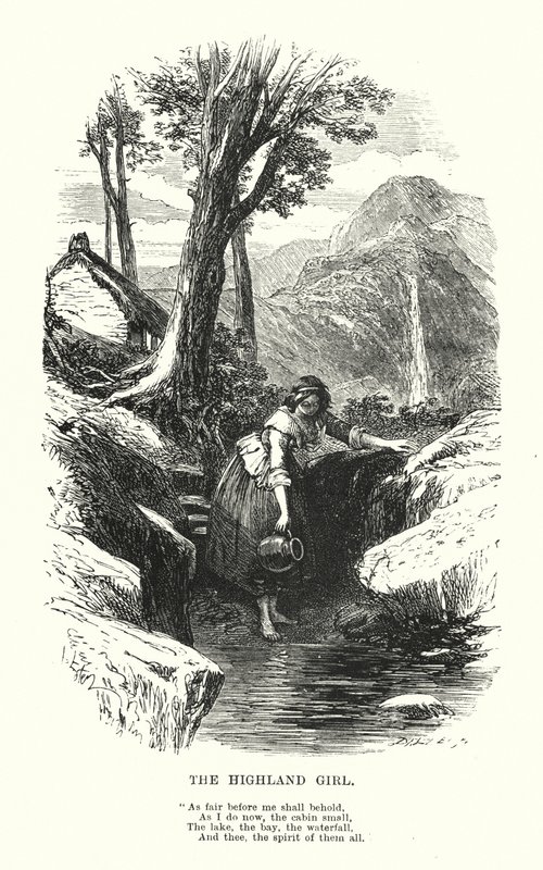 William Wordsworth: Das Hochlandmädchen (Gravur) von Myles Birket (after) Foster
