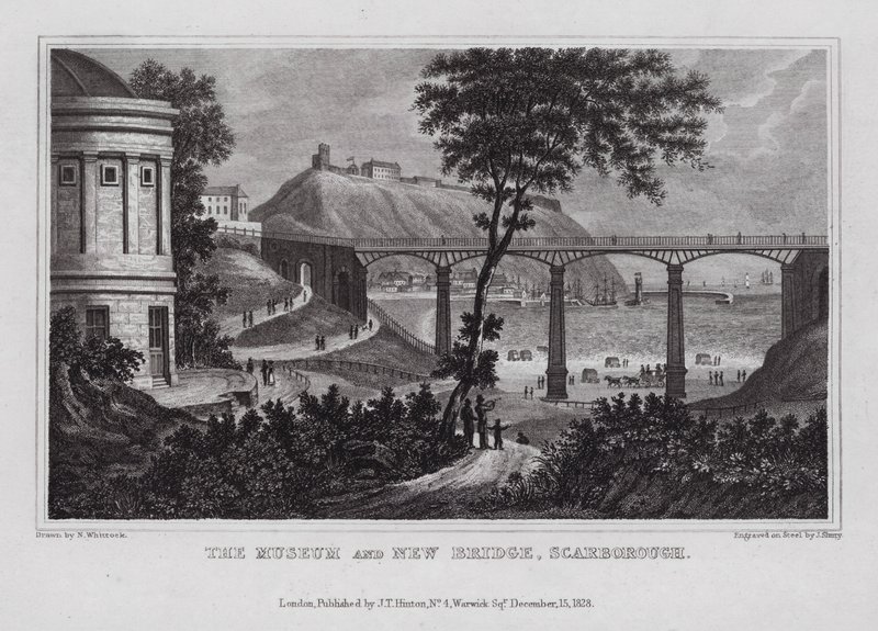 Das Museum und die Neue Brücke, Scarborough von Nathaniel (after) Whittock