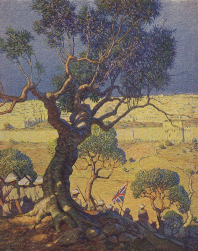 Englische Truppen steigen den Ölberg hinab von Newell Convers Wyeth