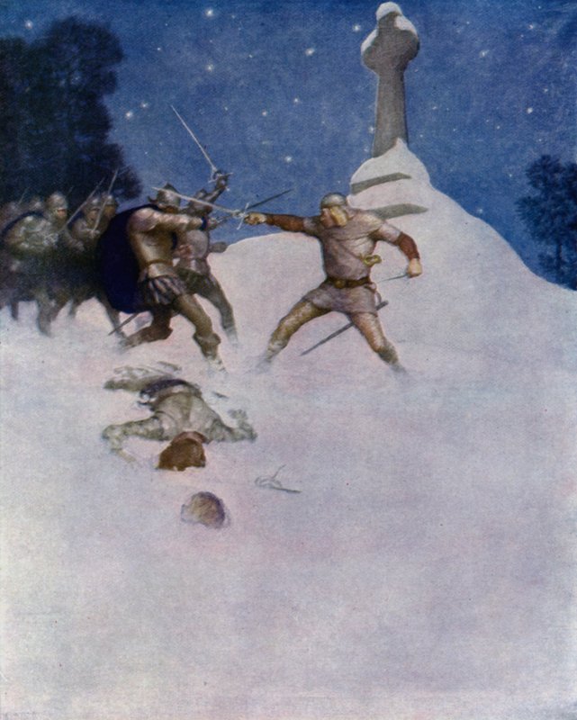 Illustration zu Der Schwarze Pfeil von Robert Louis Stevenson von Newell Convers Wyeth