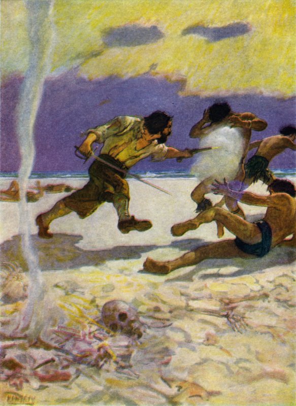 Illustration für Robinson Crusoe von Newell Convers (after) Wyeth
