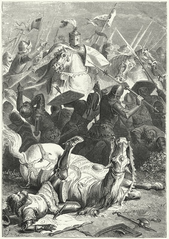 Gefangennahme des schwer verwundeten Markgrafen Ezzelino III. da Romano in der Schlacht von Torricella von Niccolo Sanesi