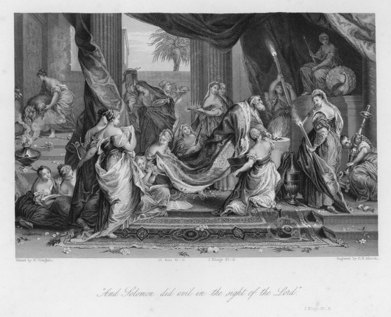 Salomos Abfall, I Könige XI, 6 (Stich) von Nicolas Vleughels