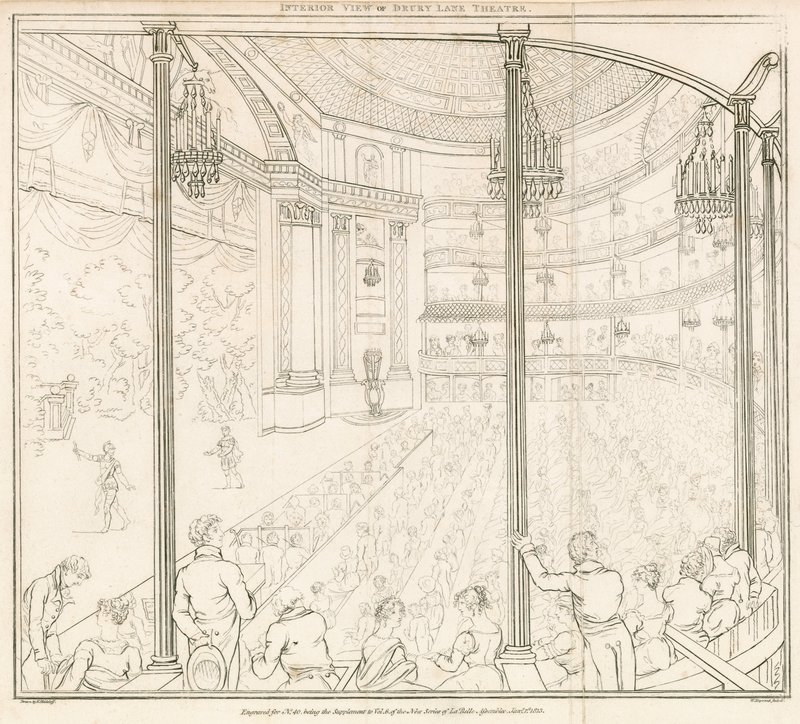 Innenansicht des Drury Lane Theaters, London von Nicolaus von Heideloff