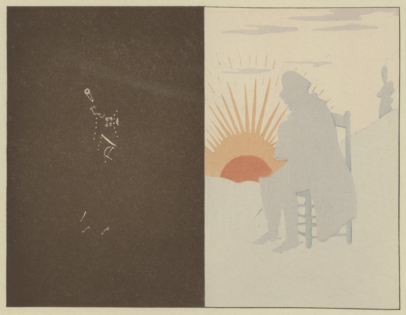 Napoleon schlief friedlich durch eine dunkle Nacht, bevor er am Morgen der Schlacht von Austerlitz, 2. Dezember 1805, von den ersten Sonnenstrahlen geweckt wurde von Onfray de Breville Job