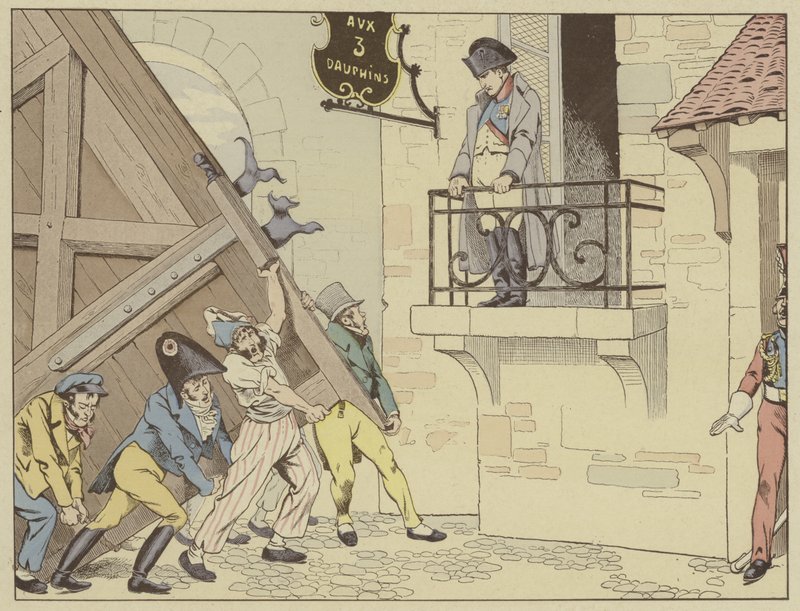 Die Stadt Grenoble öffnet Napoleon bei seiner Rückkehr aus dem Exil auf Elba die Tore, 7. März 1815 von Onfray de Breville Job