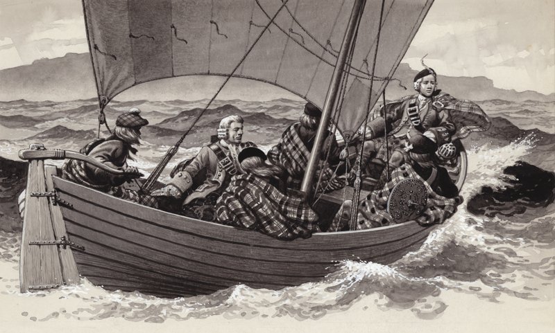 Bonnie Prince Charlie macht sich auf den Weg zur Isle of Skye von Pat (1907-95) Nicolle