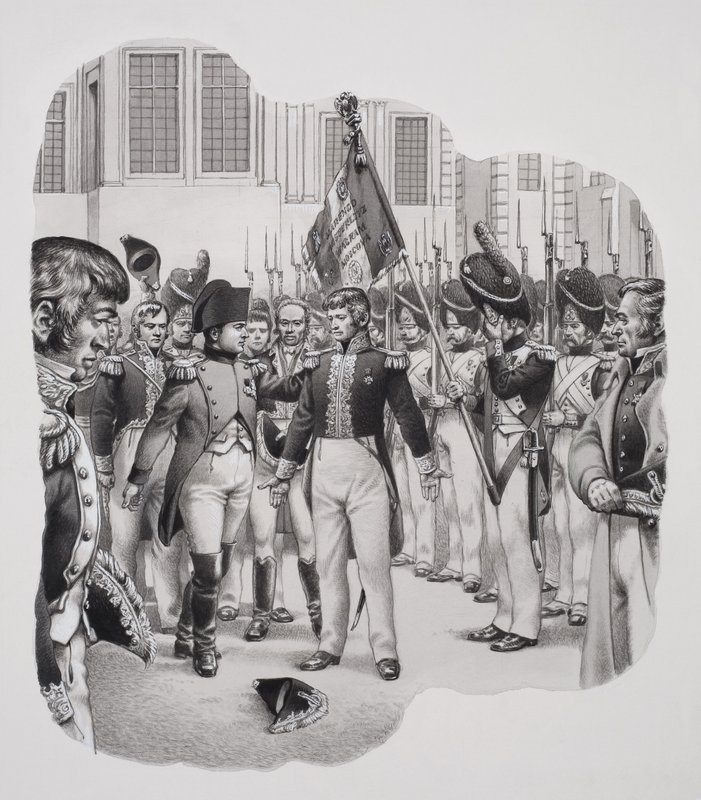 Napoleon (1769-1821) auf dem Weg ins Exil von Pat (1907-95) Nicolle