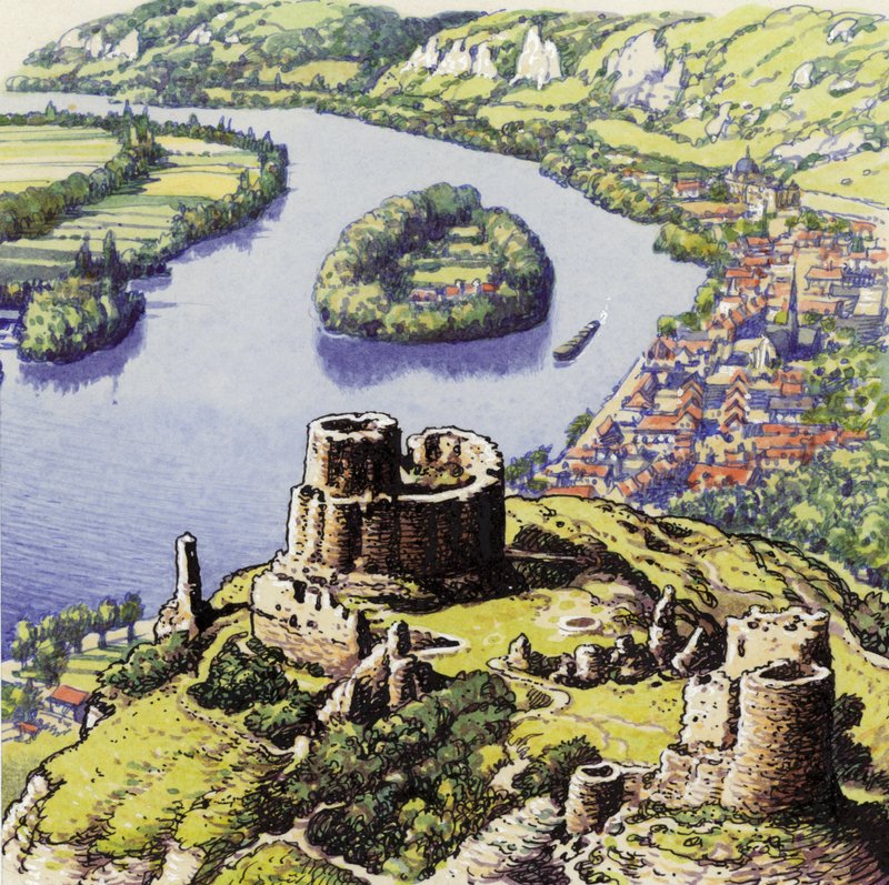 Chateau Gaillard, auch bekannt als das Neue Schloss des Felsens von Pat (1907 95) Nicolle