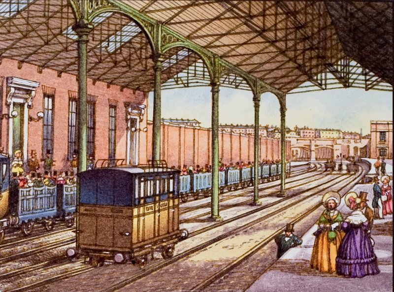 Euston Station im Jahr 1837 von Pat (1907 95) Nicolle