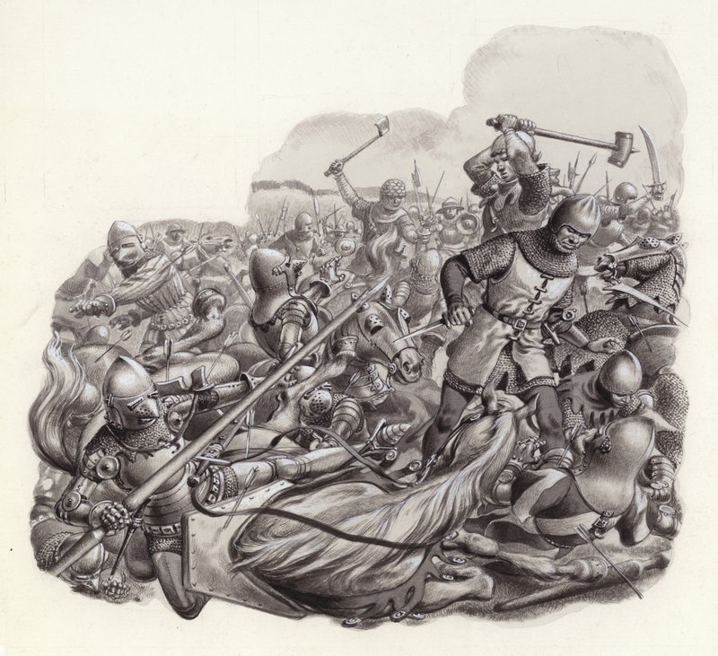 Ritter auf dem Schlachtfeld abgeschlachtet von Pat (1907 95) Nicolle