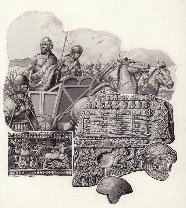 Sumerischer Streitwagen gezogen von Wildeseln von Pat (1907 95) Nicolle
