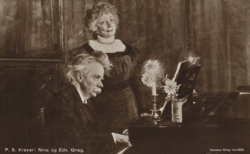 Edvard und Nina Grieg am Klavier von Peder Severin Krøyer