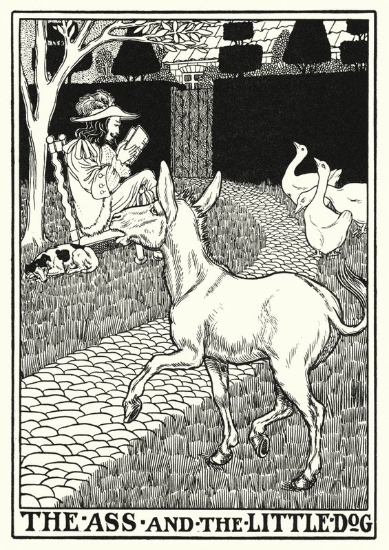 Fabeln von La Fontaine: Der Esel und der kleine Hund von Percy James Billinghurst