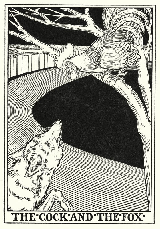 Fabeln von La Fontaine: Der Hahn und der Fuchs von Percy James Billinghurst