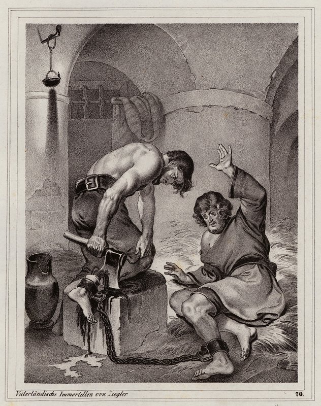 Flucht von Andreas Budiats, Knappe von Emerich von Löwenstein von Peter Johann Nepomuk Geiger