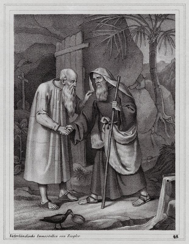 St. Paulus von Theben, christlicher Einsiedler von Peter Johann Nepomuk Geiger
