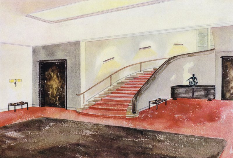 1930er Jahre Innenräume: Treppenhaus von Philip Alexius de (after) Laszlo