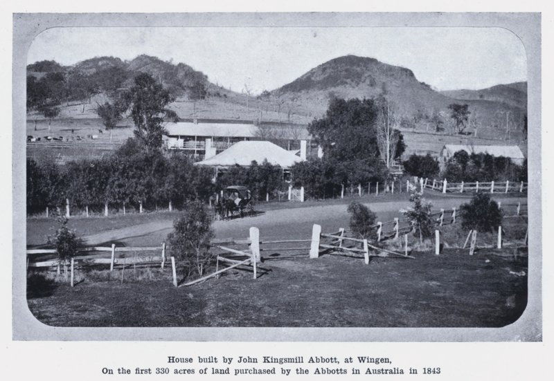 Haus gebaut von John Kingsmill Abbott, in Wingen, auf den ersten 330 Hektar Land, die die Abbotts 1843 in Australien kauften von Photographer Australian